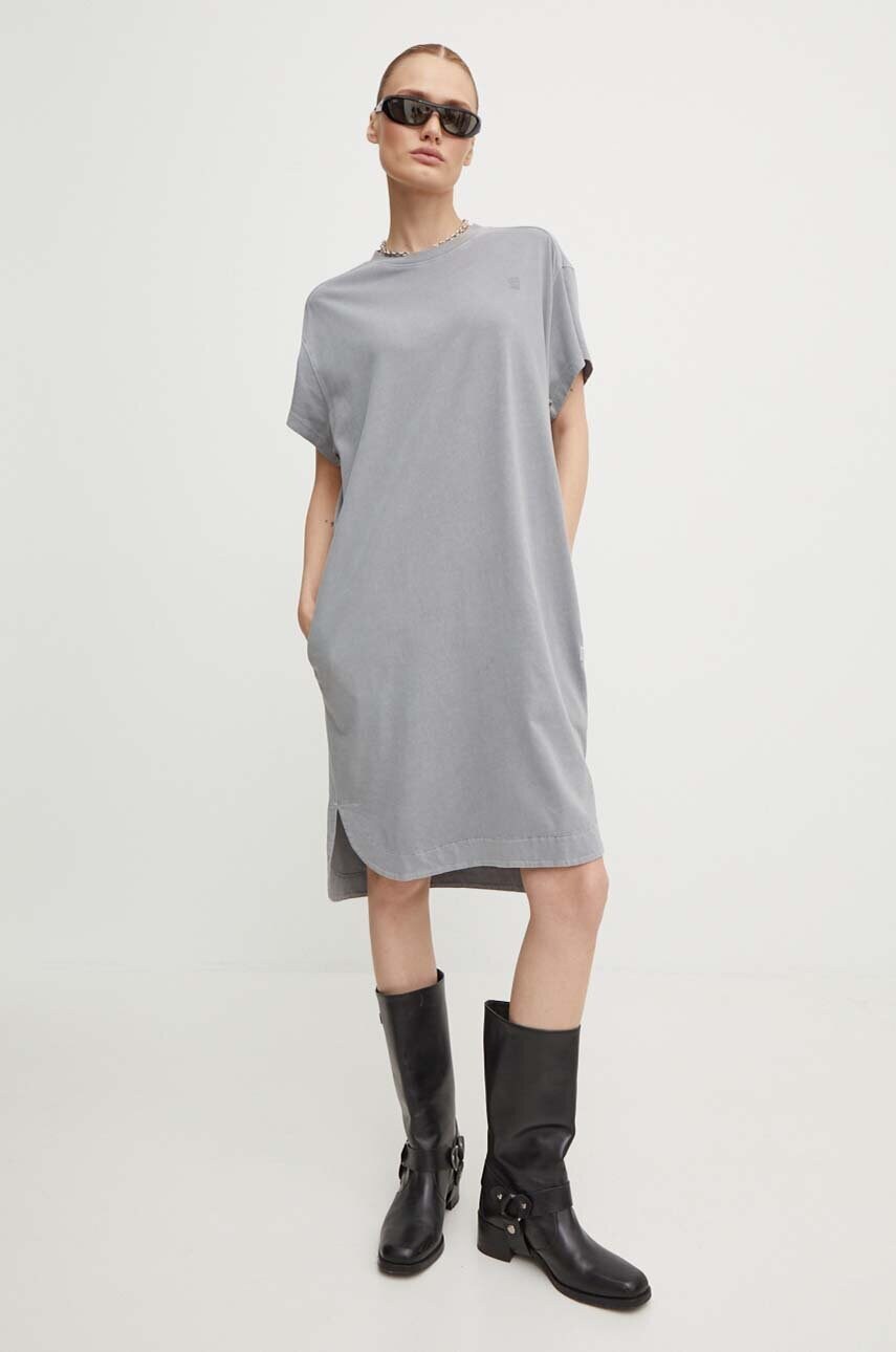 Бавовняна сукня G-Star Raw колір сірий mini oversize