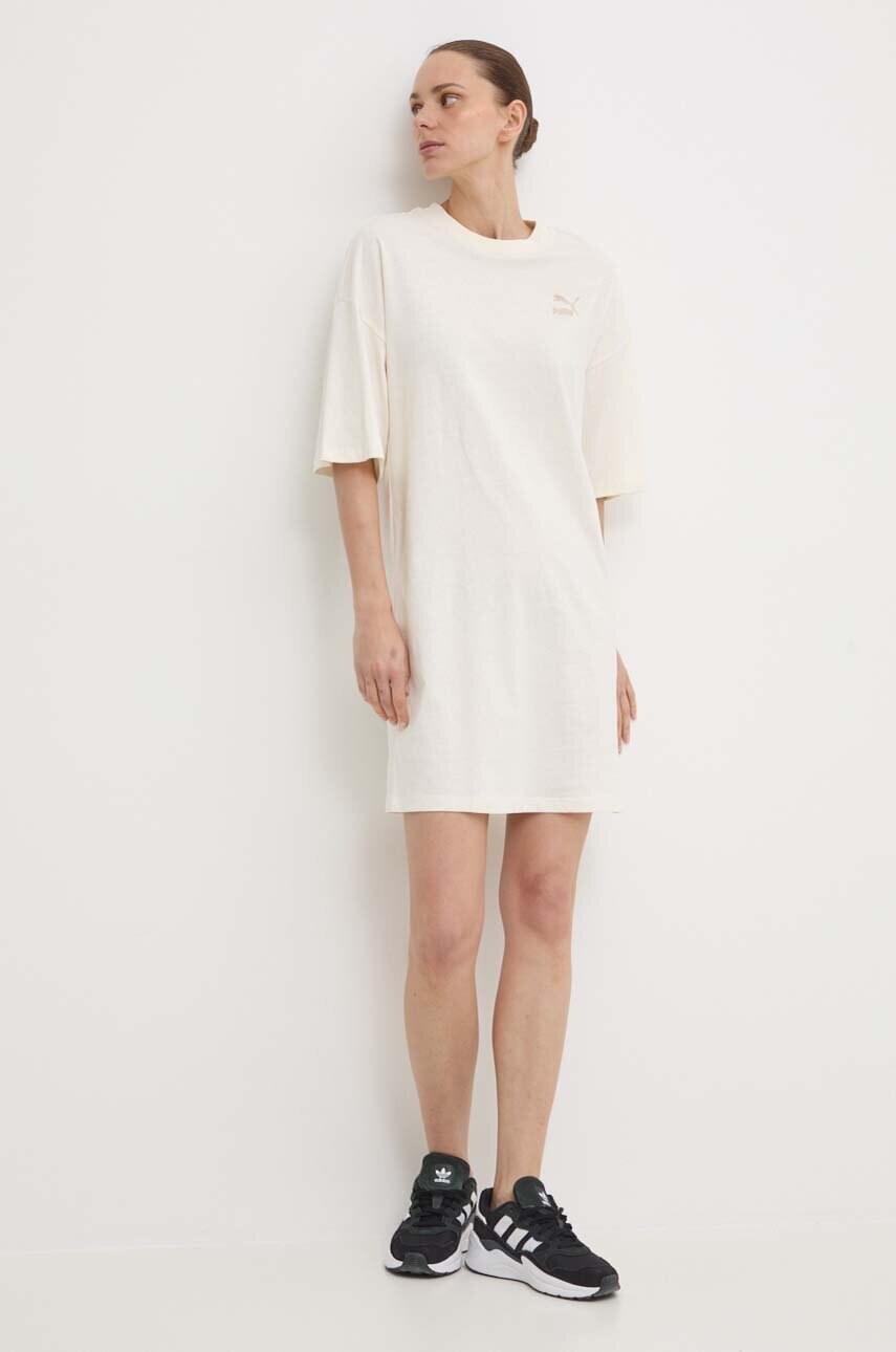Бавовняна сукня Puma BETTER CLASSIC колір бежевий mini oversize 624232