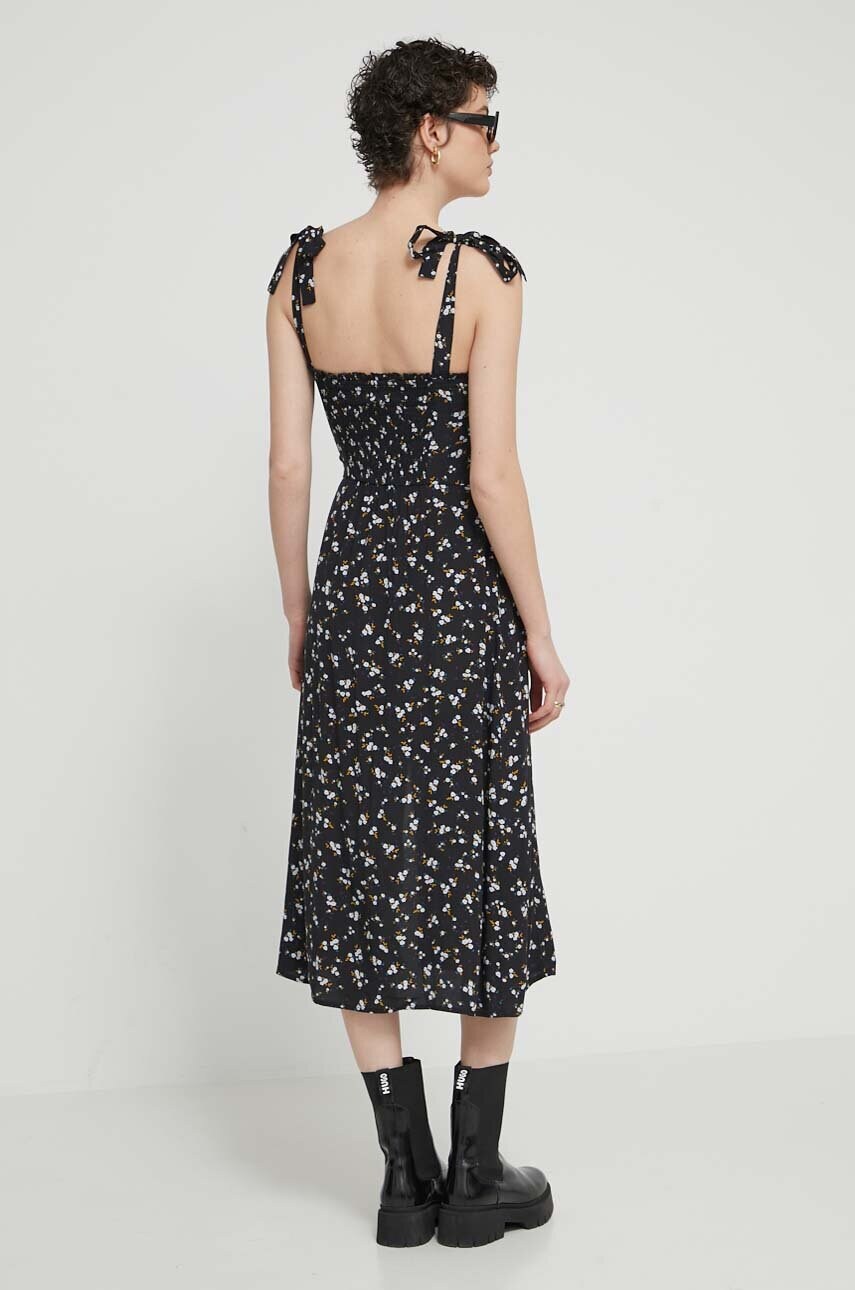 Сукня Tommy Jeans колір чорний midi розкльошена DW0DW17949
