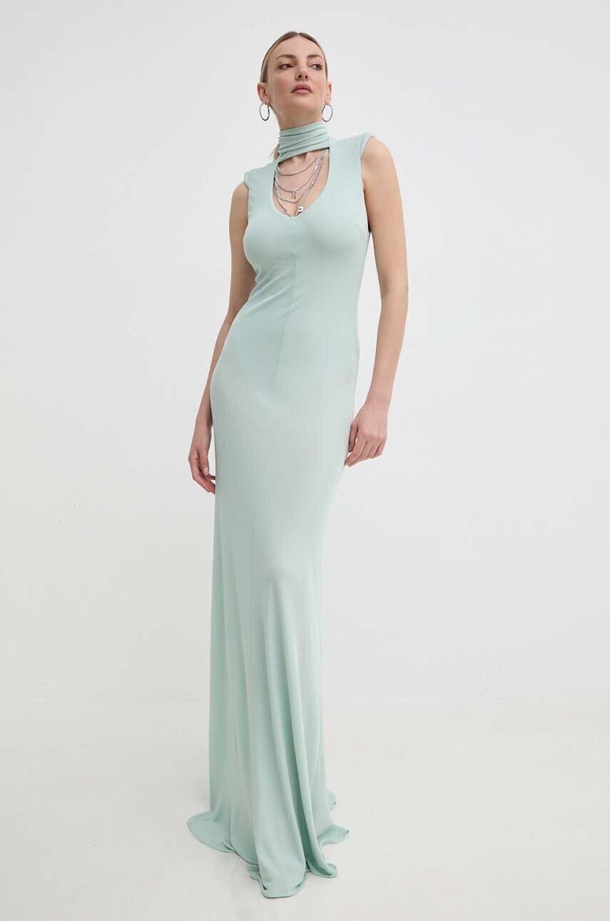 Сукня Elisabetta Franchi колір бірюзовий maxi облягаюча AB64742E2