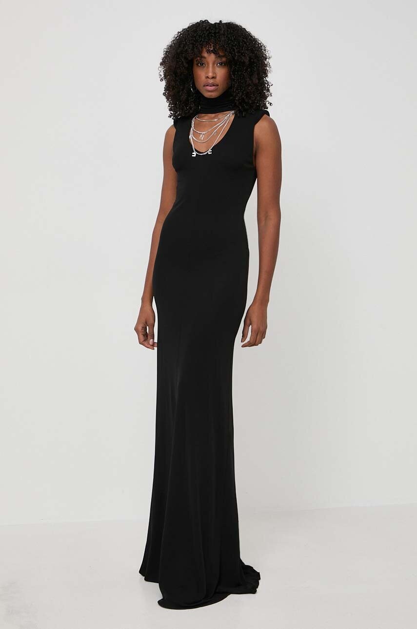 Сукня Elisabetta Franchi колір чорний maxi облягаюча AB64742E2
