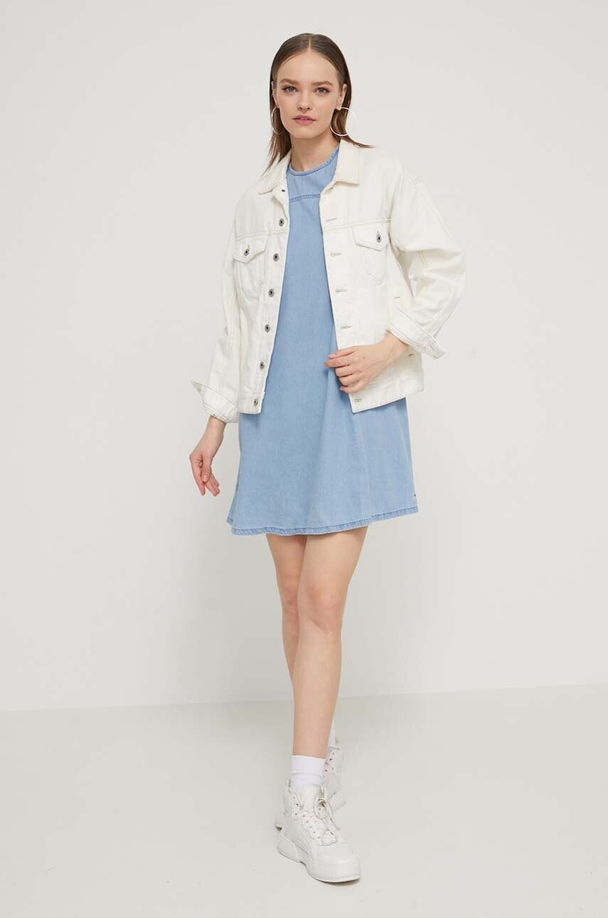 Бавовняна сукня Tommy Jeans mini розкльошена