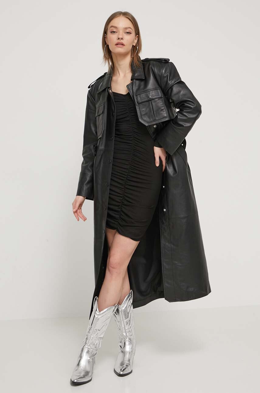 Сукня Tommy Jeans колір чорний mini облягаюча