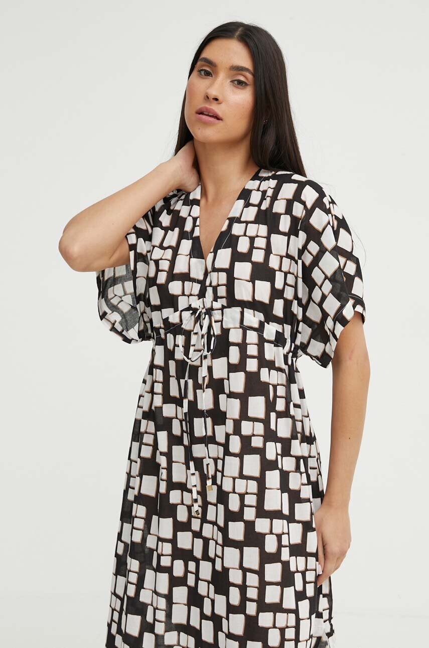Бавовняна пляжна сукня Max Mara Beachwear колір чорний 2416221059600