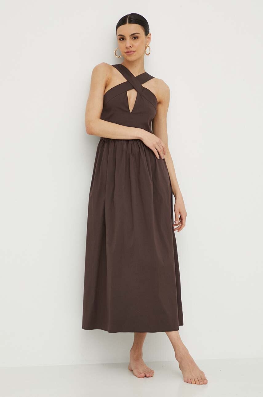 Пляжна сукня Max Mara Beachwear колір коричневий