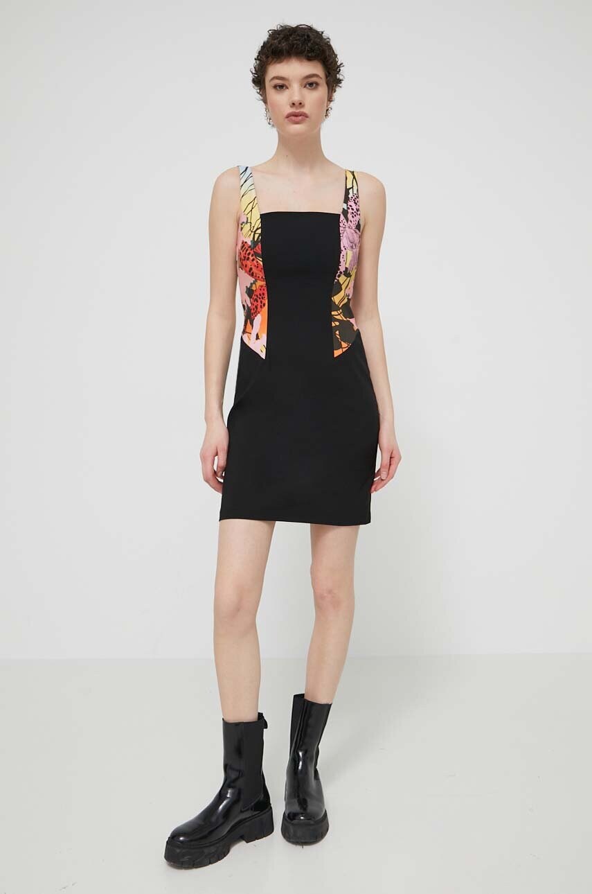 Сукня Desigual MARBELLA LACROIX колір чорний mini облягаюча 24SWVW75