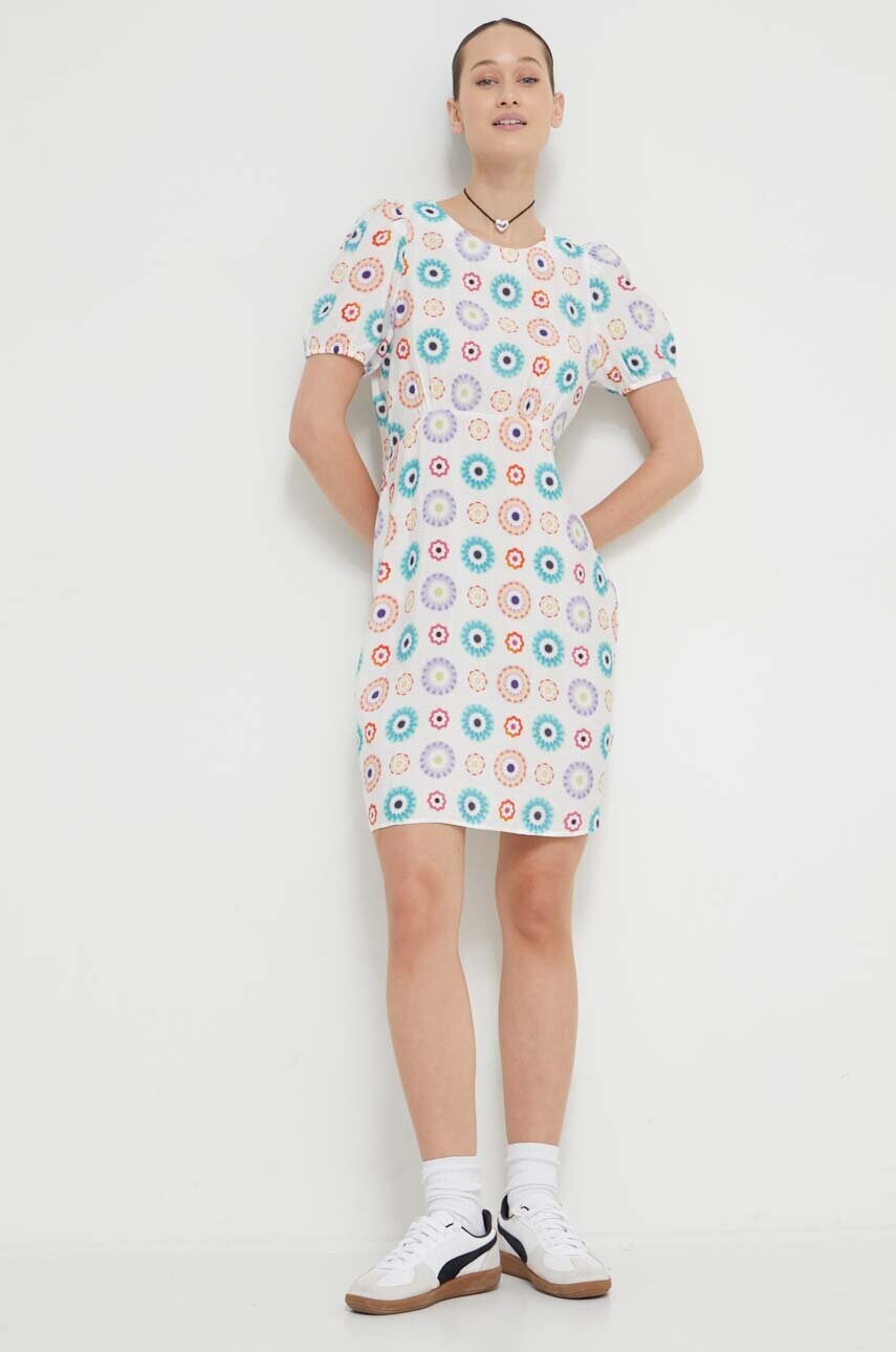 Сукня Desigual колір білий mini розкльошена