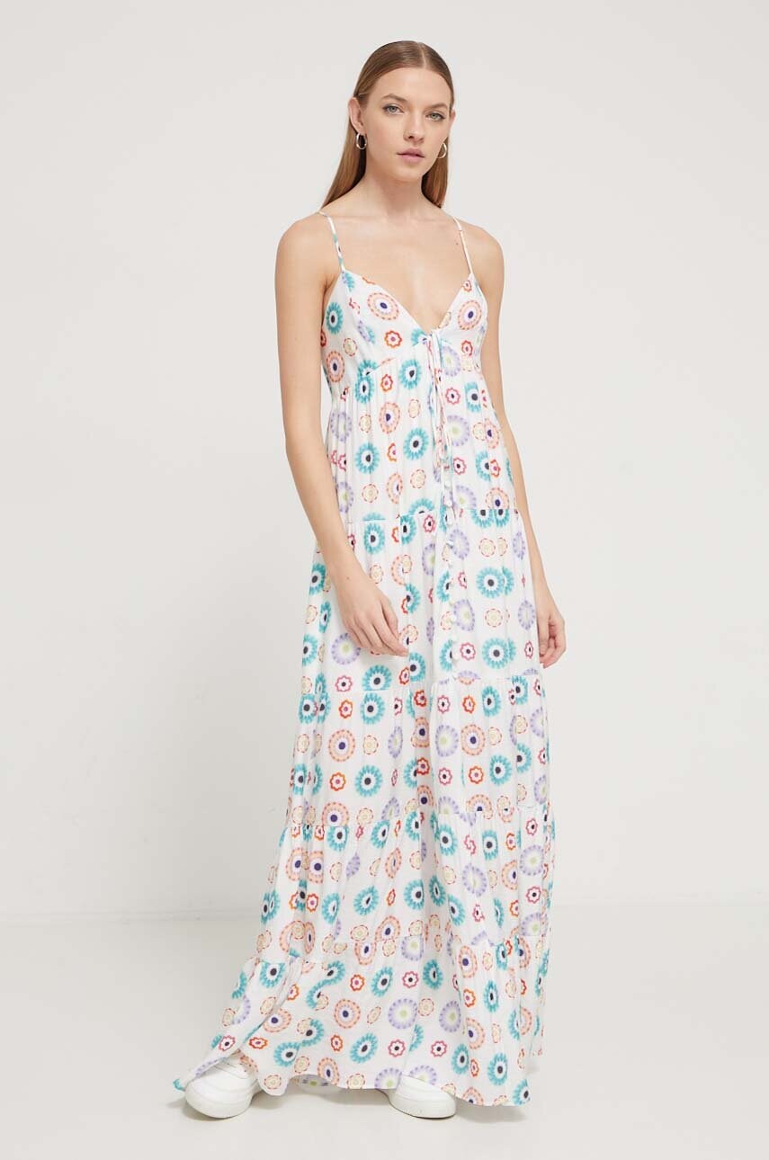 Сукня Desigual колір білий maxi oversize