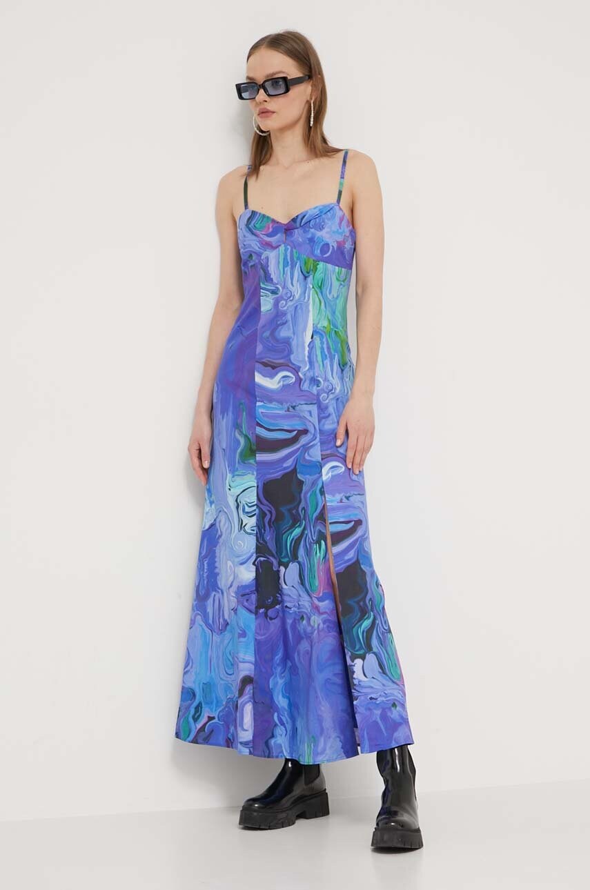 Сукня Desigual BLEU LACROIX колір фіолетовий maxi розкльошена 24SWVW80