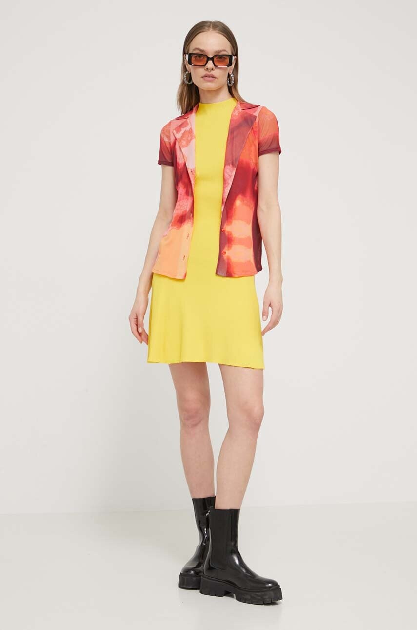 Сукня Desigual TURNER колір жовтий mini розкльошена 24SWVF08