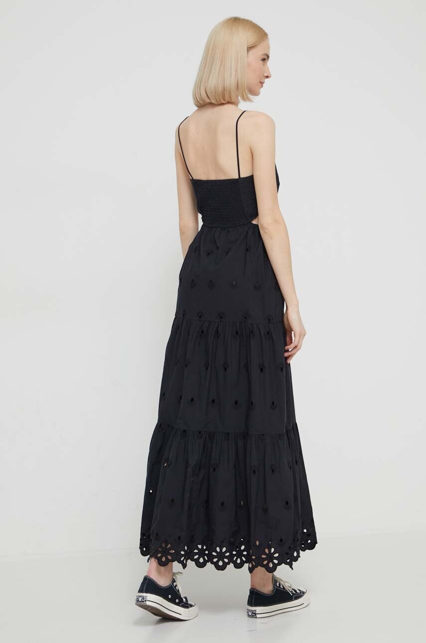 Бавовняна сукня Desigual колір чорний maxi розкльошена