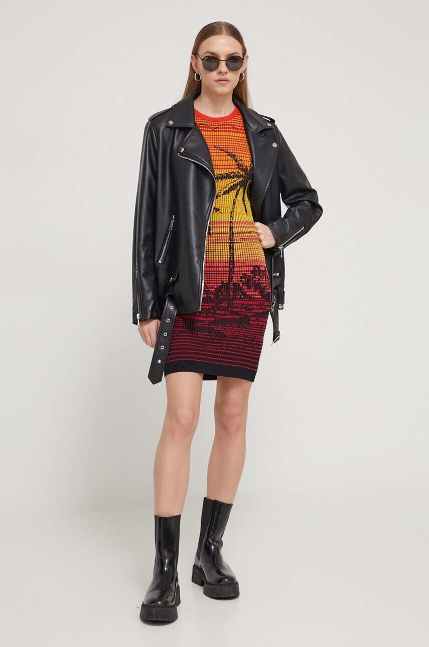 Сукня Desigual колір помаранчевий mini облягаюча