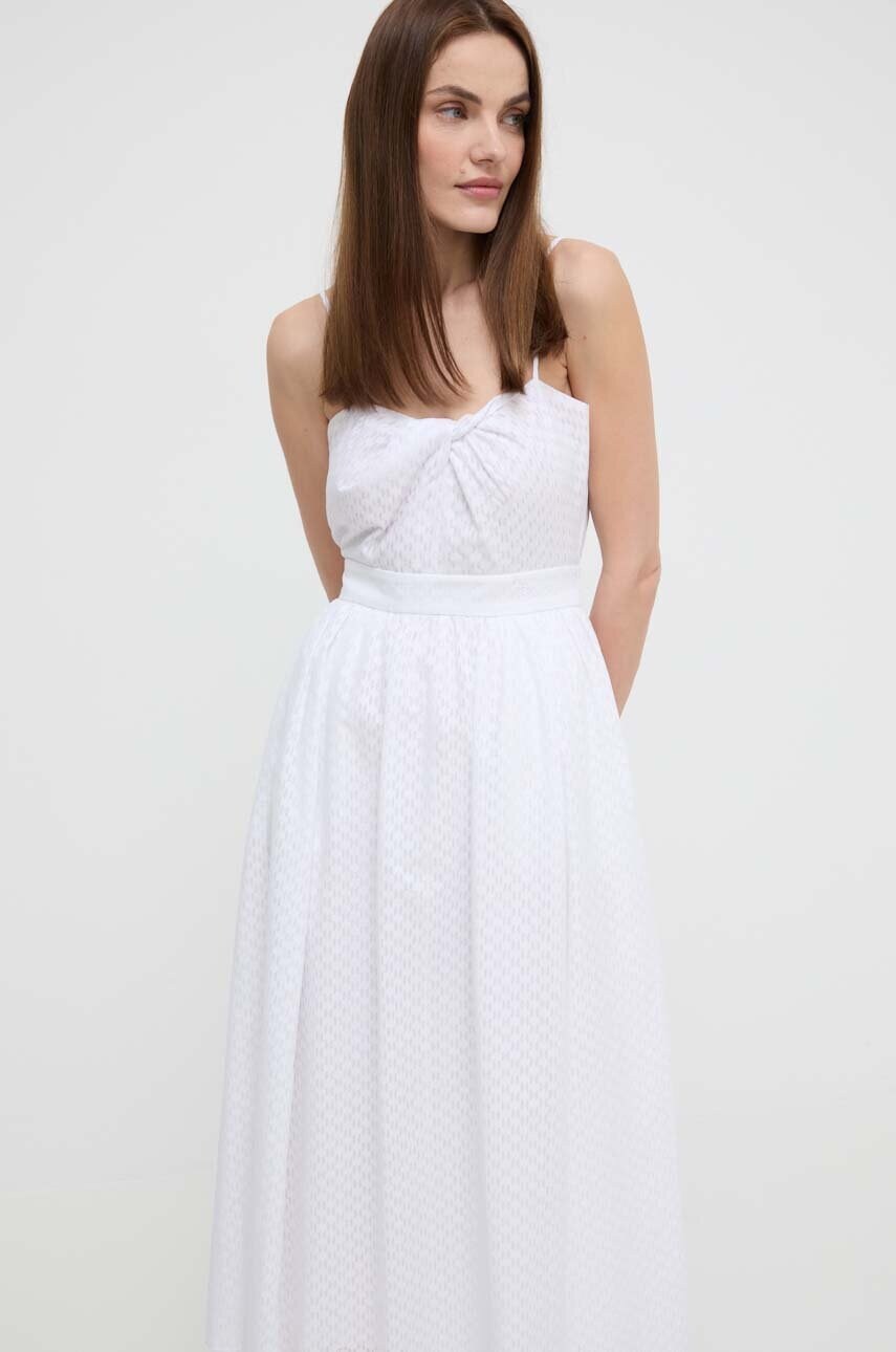 Сукня Karl Lagerfeld колір білий midi розкльошена