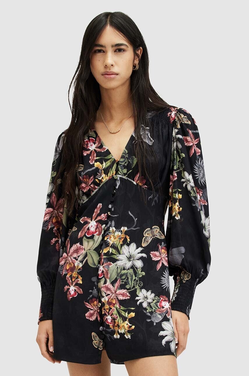 Сукня AllSaints AUDEN SANIBEL колір чорний mini пряма