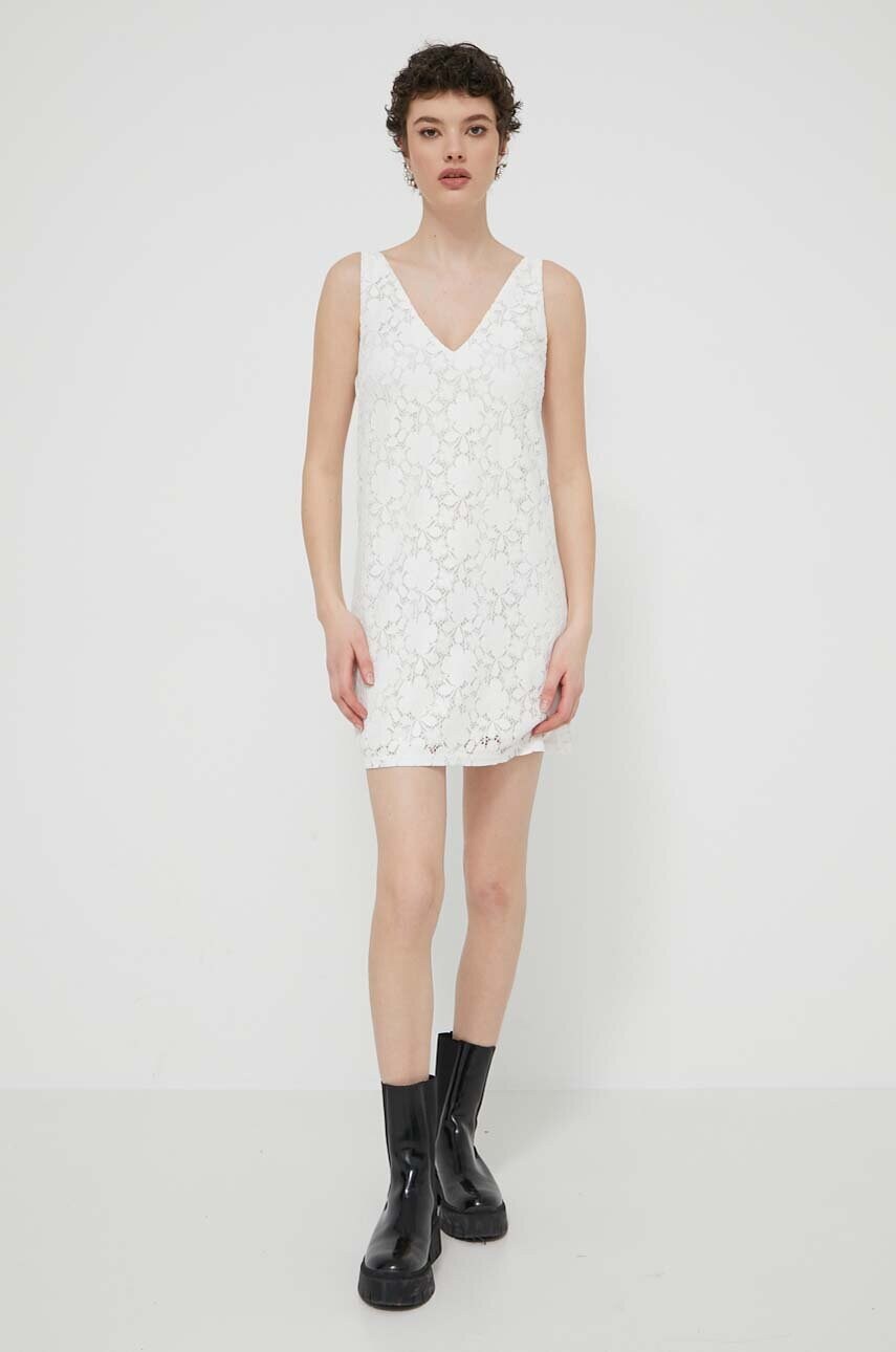 Сукня Desigual LACE колір бежевий mini пряма 24SWVW48