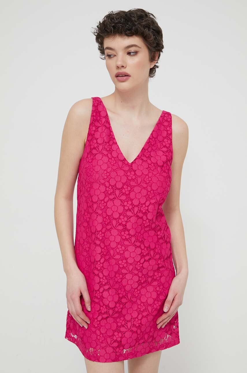 Сукня Desigual LACE колір рожевий mini пряма 24SWVW48