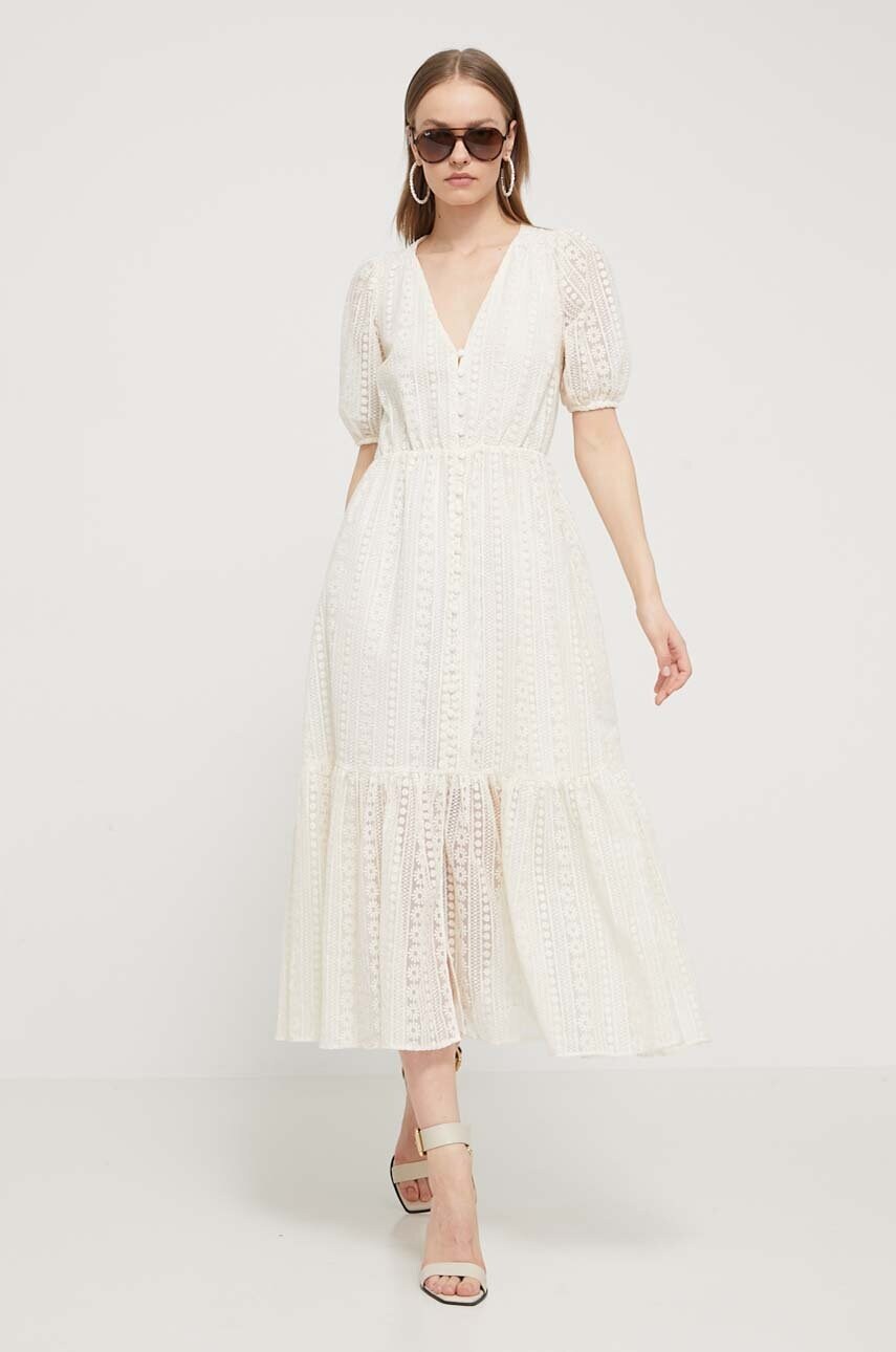 Сукня Desigual OTTAWA колір бежевий maxi розкльошена 24SWVW05