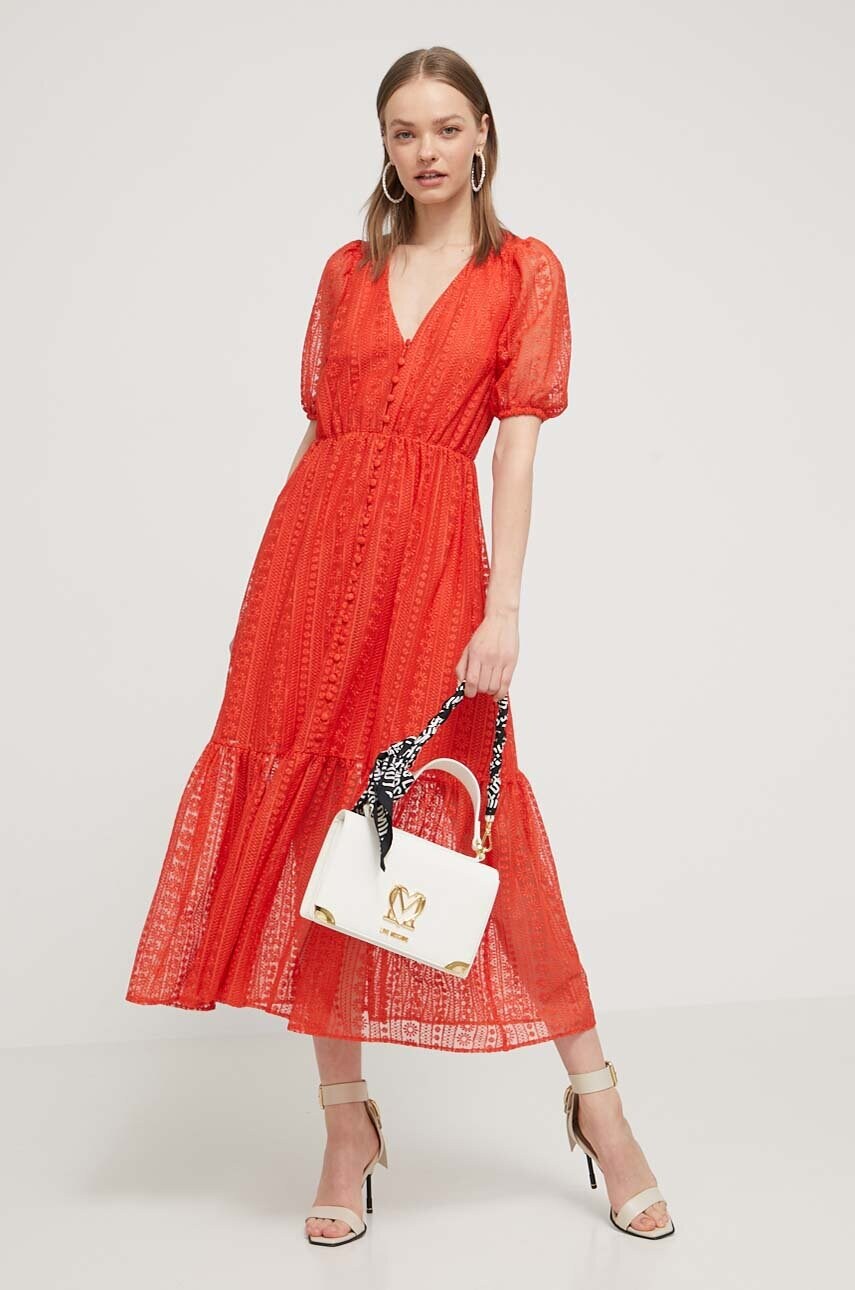 Сукня Desigual OTTAWA колір червоний maxi розкльошена 24SWVW05
