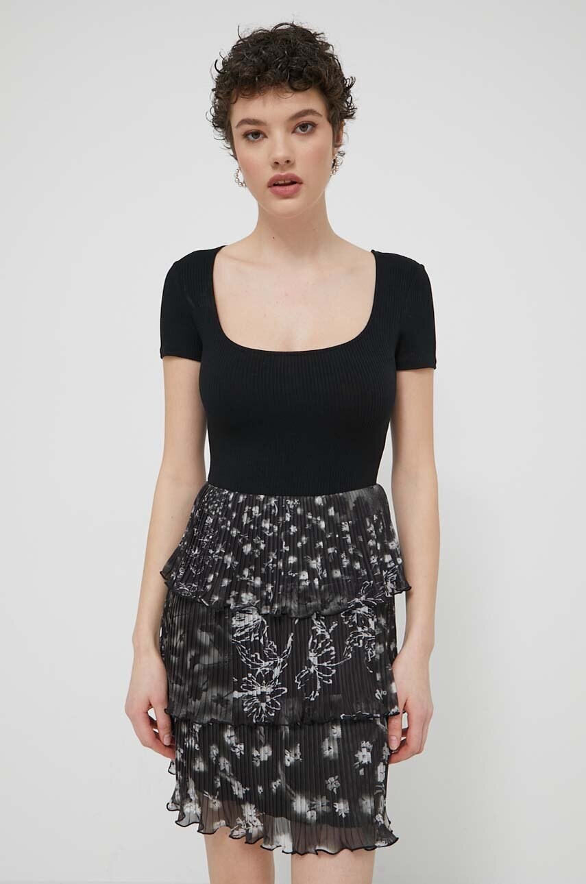 Сукня Desigual SAN FRANCISCO колір чорний mini розкльошена 24SWVK23