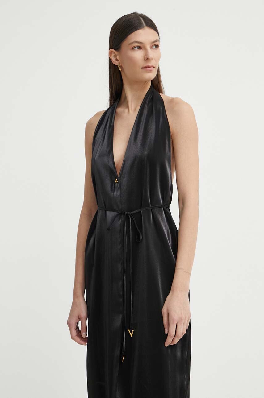 Сукня AERON SERAPHINE колір чорний midi пряма AW24SSDR517491