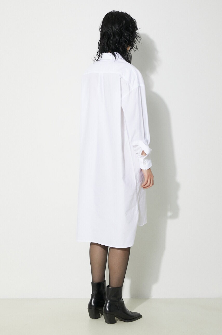 Бавовняна сукня Fiorucci Angel Embroidered колір білий midi oversize W01FPDSH063CO01WH01