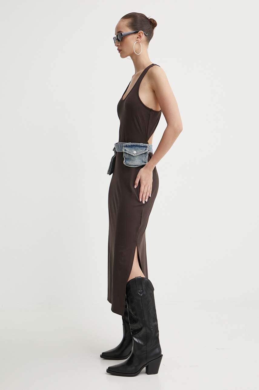 Сукня Superdry колір коричневий maxi розкльошена W8011616A-8PZ