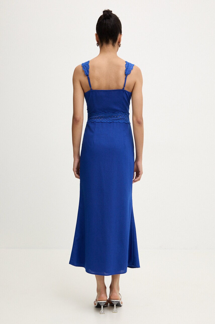 Сукня з домішкою льону Never Fully Dressed Mimi Dress maxi розкльошена NFDDR1500