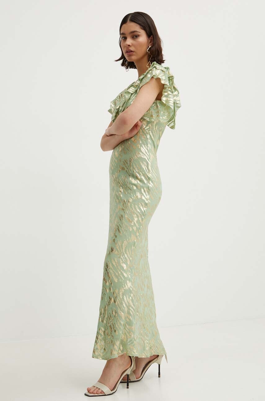 Сукня Never Fully Dressed Tilda Dress колір зелений maxi розкльошена NFDDR1350