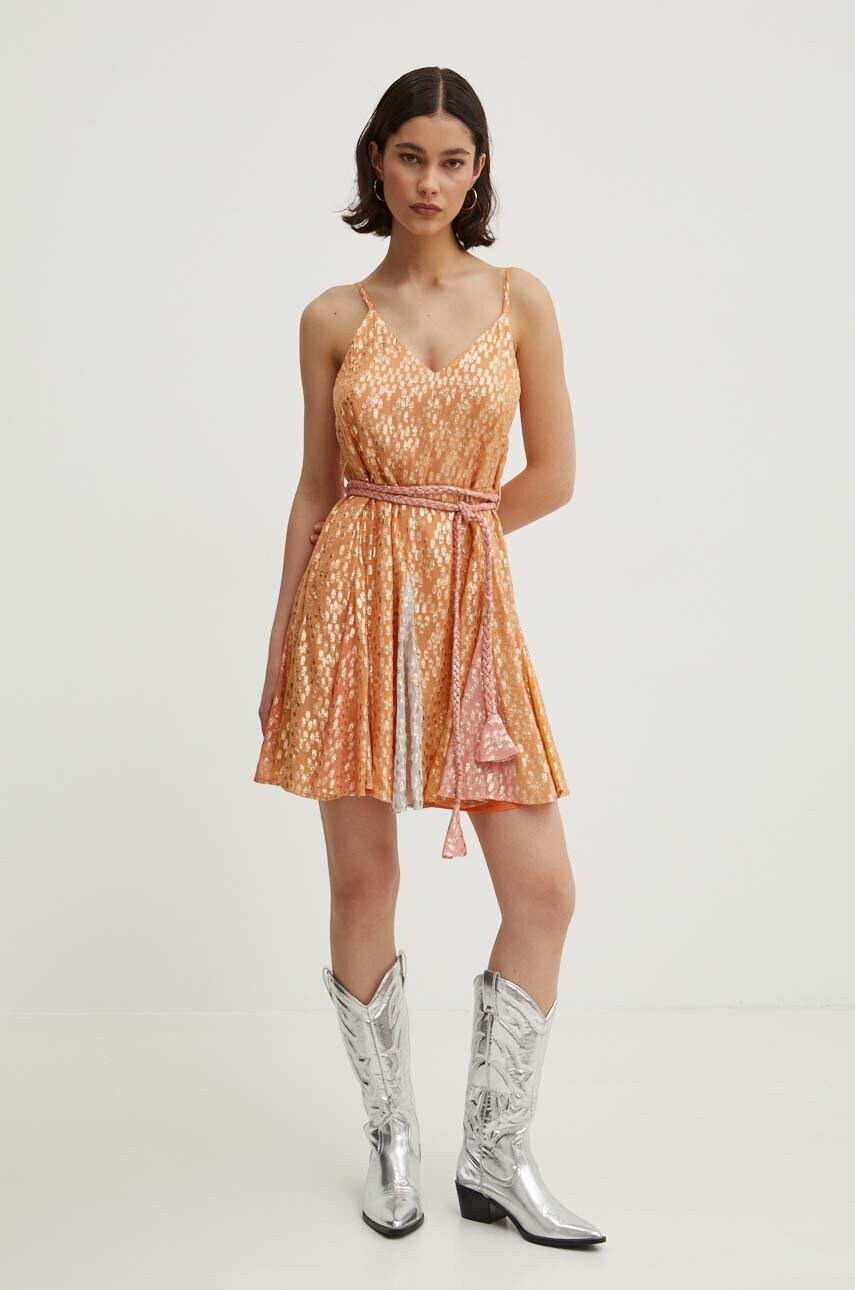 Сукня Never Fully Dressed Riri Mini Dress колір помаранчевий mini розкльошена NFDDR1001