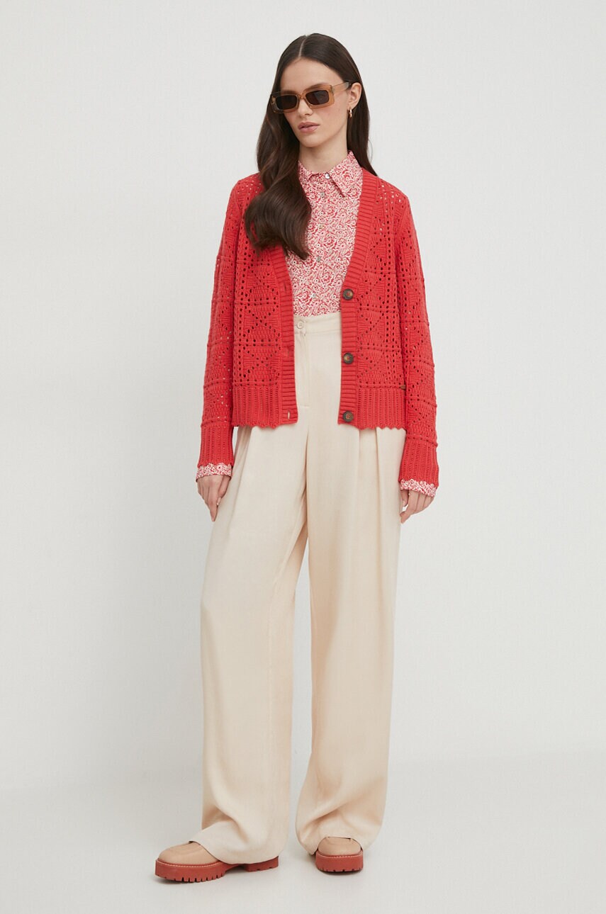 Джемпер Pepe Jeans GRACE CARDIGAN жіночий колір червоний легкий PL702102