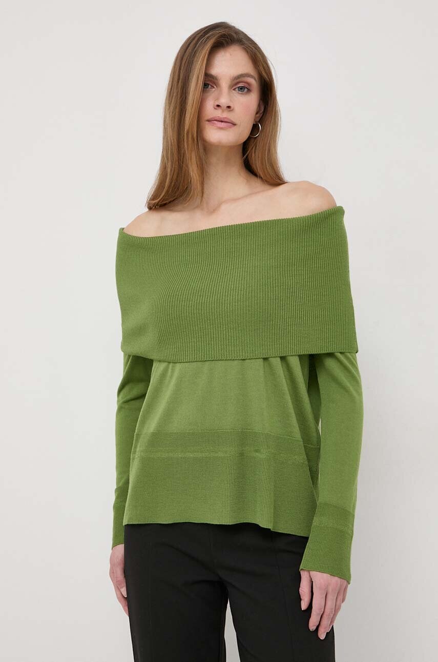 Вовняний светр Max Mara Leisure жіночий колір зелений легкий