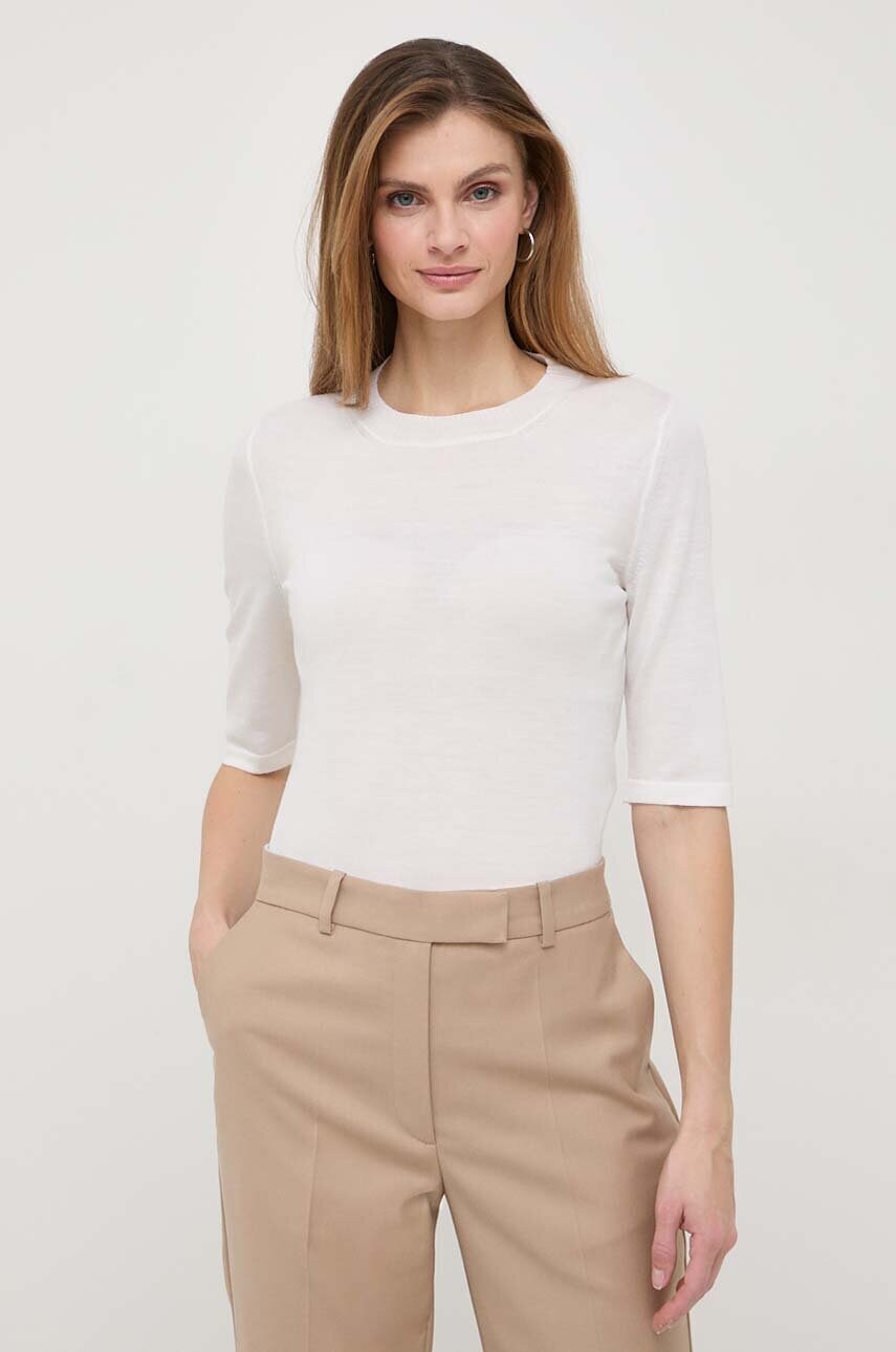 Футболка та вовняний кардиган Max Mara Leisure колір білий легкий