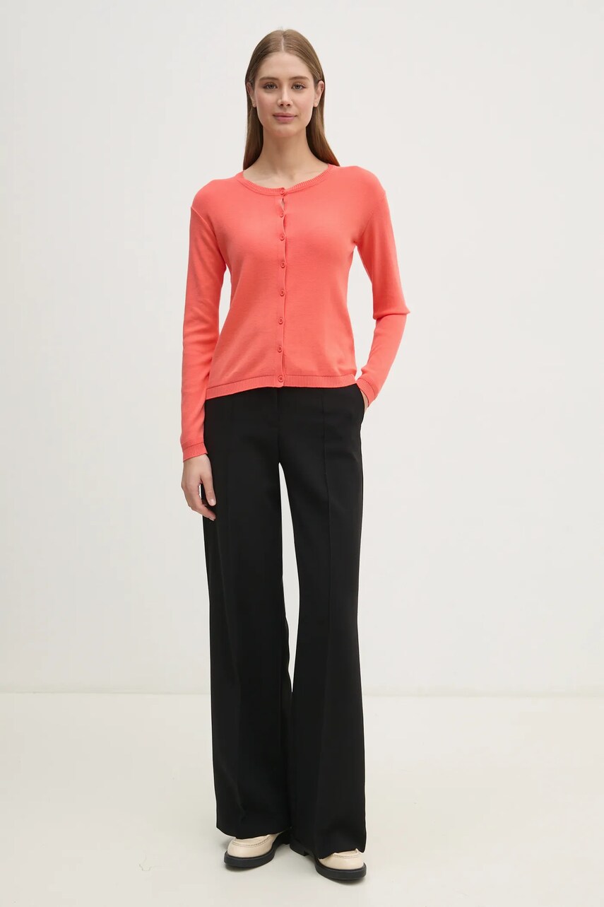 Бавовняний кардиган United Colors of Benetton колір помаранчевий легкий 1091D5558