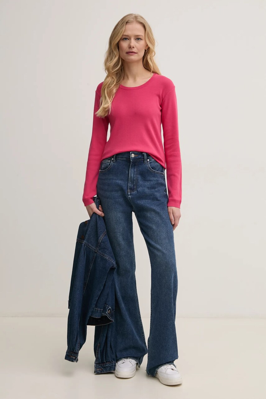 Бавовняний светр United Colors of Benetton колір сірий легкий 1091D1M08