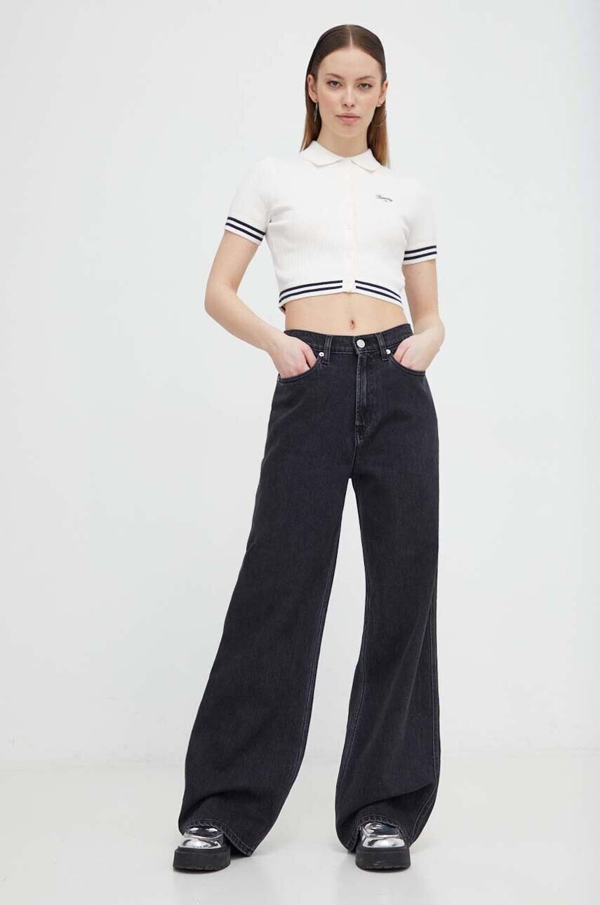 Футболка Tommy Jeans жіночий колір бежевий