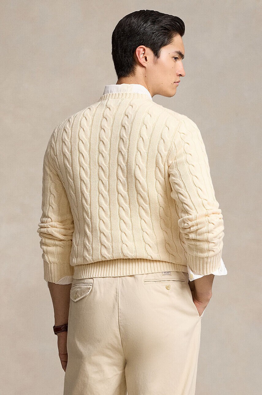 Бавовняний светр Polo Ralph Lauren колір бежевий