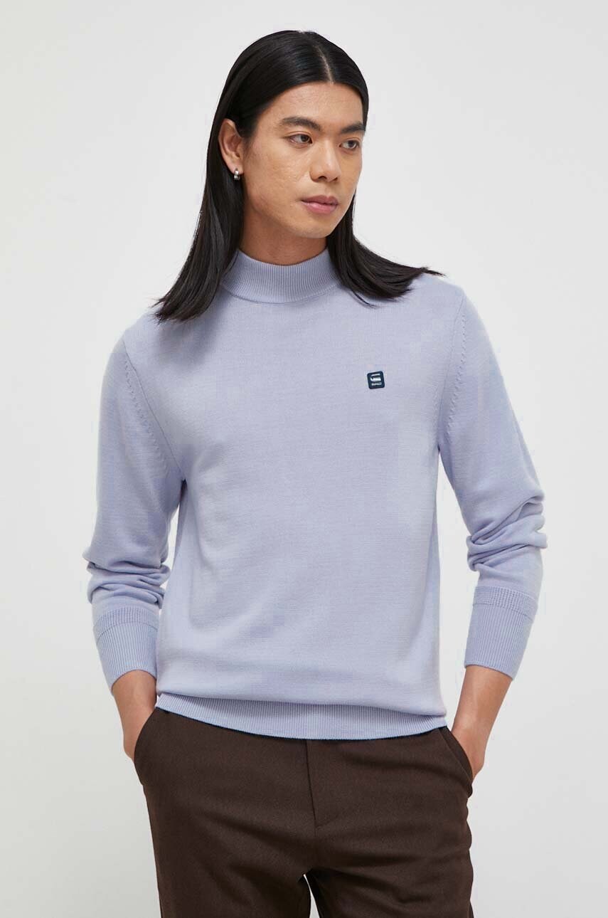 Светр G-Star Raw чоловічий колір фіолетовий легкий гольф