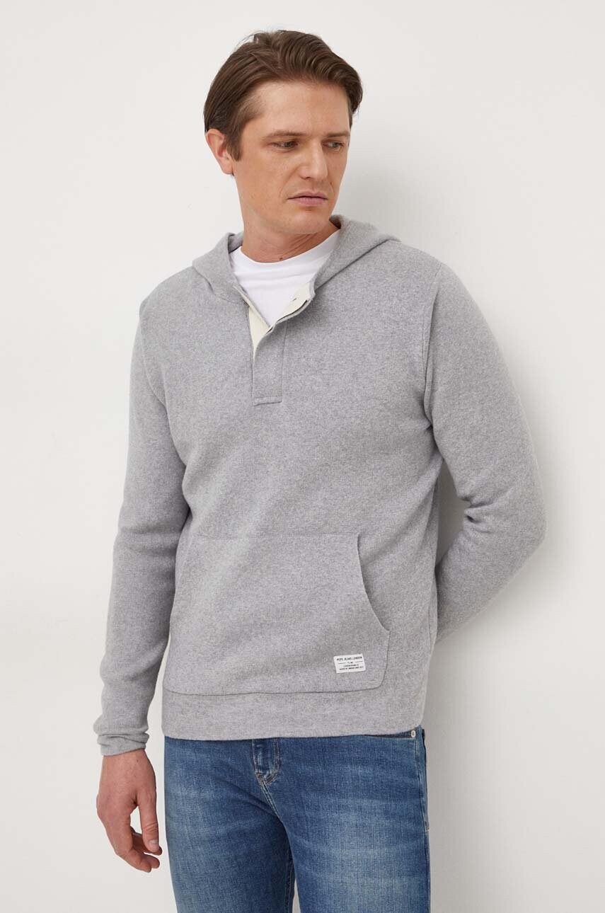 Светр з домішкою вовни Pepe Jeans MAURICE чоловічий колір сірий легкий PM702406