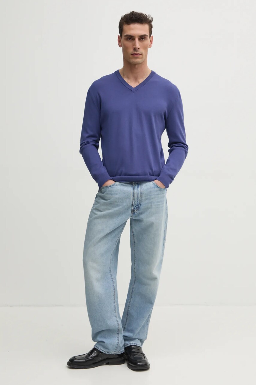 Бавовняний светр United Colors of Benetton колір синій легкий 1098U4486