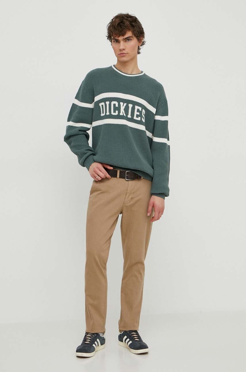 Бавовняний светр Dickies MELVERN колір зелений  DK0A4YMC