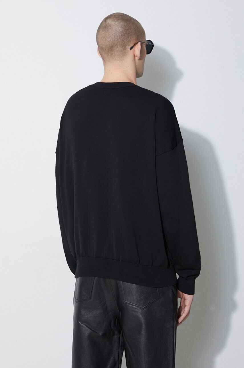 Бавовняний светр Marcelo Burlon Icon Wings Knit Boxy Crew колір чорний легкий CMHE024S24KNI0011026