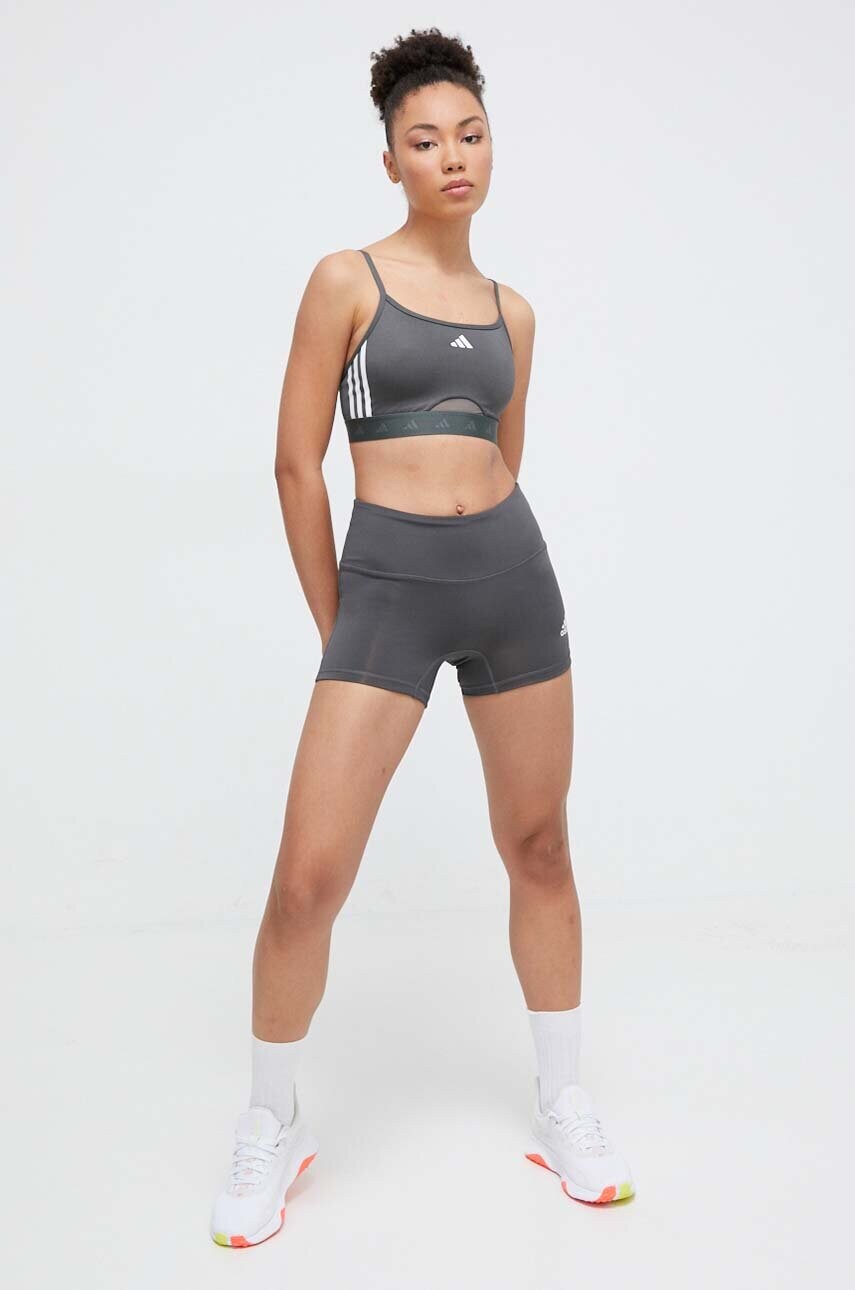 Шорти для тренувань adidas Performance колір сірий однотонні середня посадка