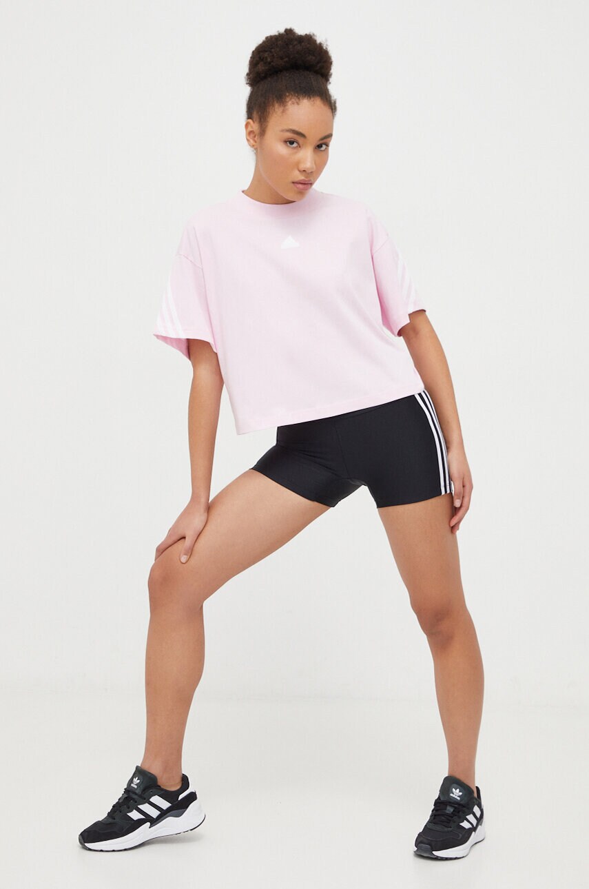Шорти adidas Originals жіночі колір чорний з аплікацією висока посадка