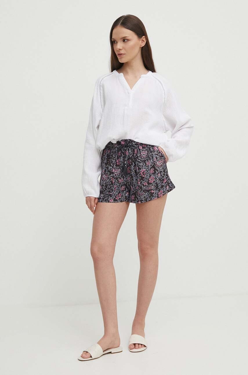 Шорти Pepe Jeans PATTY жіночі колір чорний візерунок висока посадка PL801103