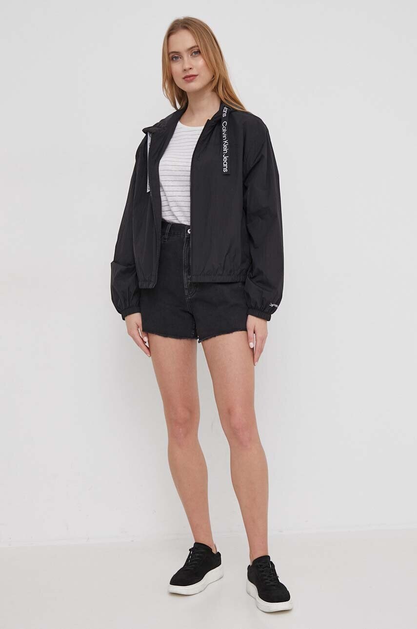 Джинсові шорти Pepe Jeans A-LINE SHORT UHW жіночі колір чорний однотонні висока посадка PL801112RH5