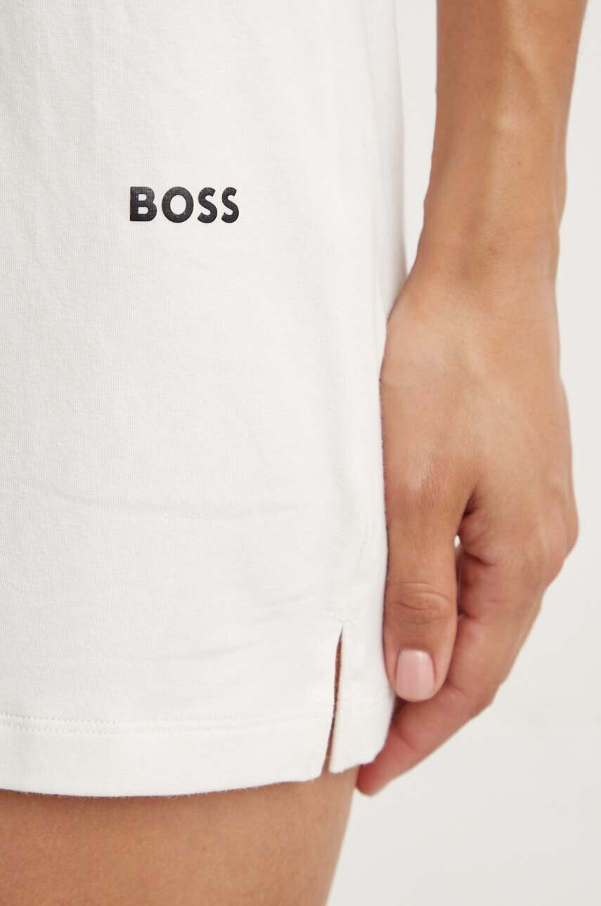 Шорти лаунж BOSS колір білий однотонні висока посадка