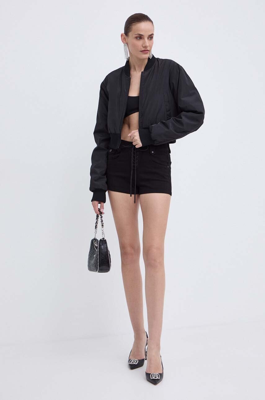 Джинсові шорти Miss Sixty JJ3420 DENIM SHORTS жіночі колір чорний однотонні висока посадка 6L2JJ3420000