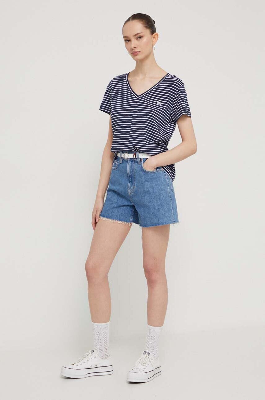 Джинсові шорти Tommy Jeans жіночі однотонні висока посадка