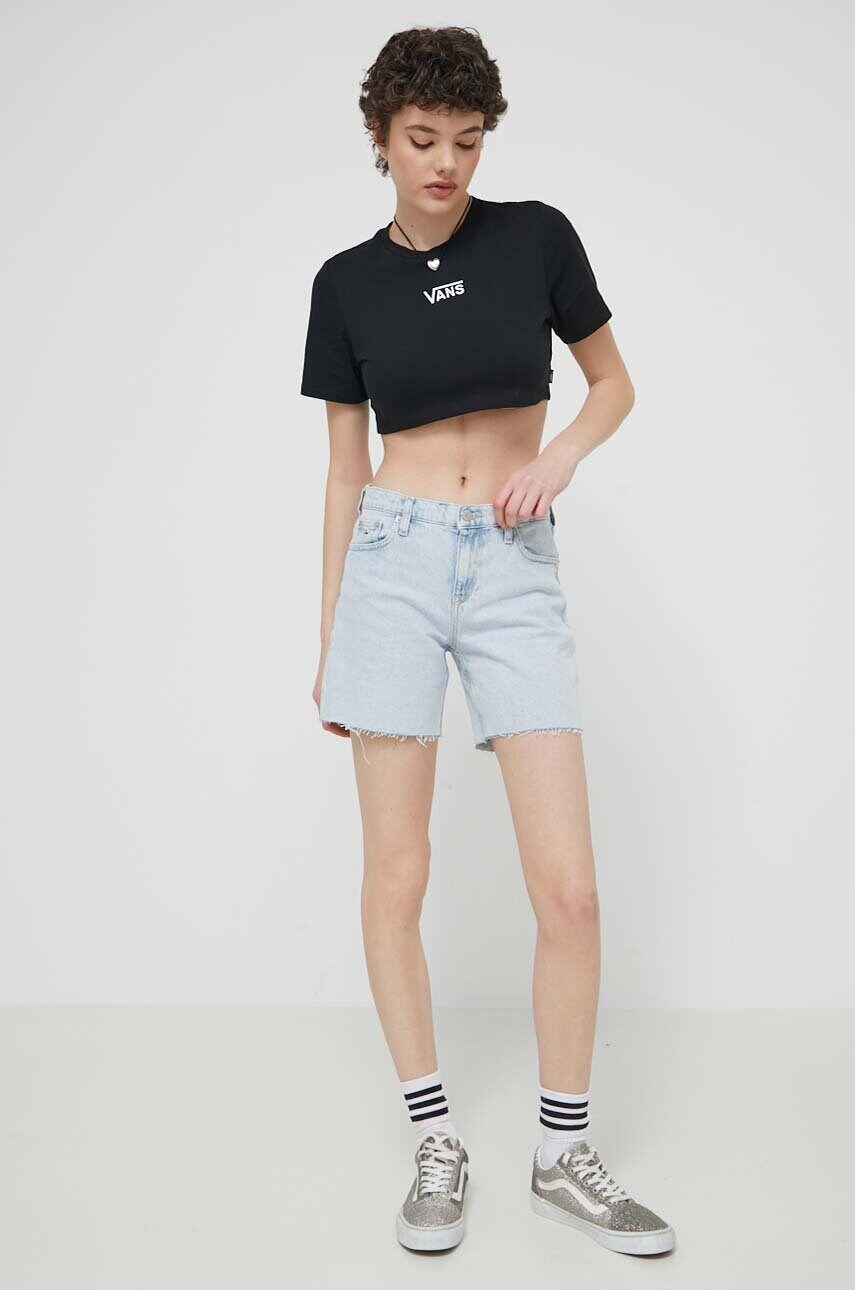 Джинсові шорти Tommy Jeans жіночі однотонні середня посадка