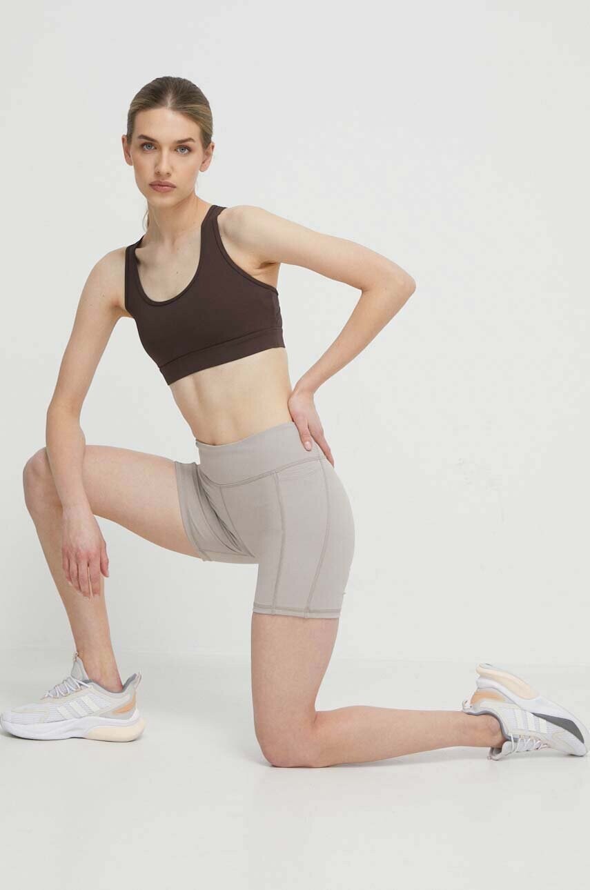 Шорти для тренувань Reebok LUX COLLECTION колір сірий однотонні висока посадка